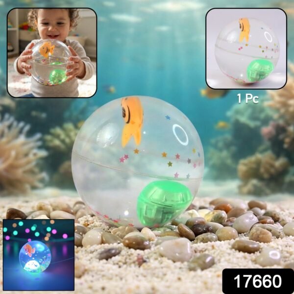 Light-Up Transparent Bouncy Ball – Impact-Activated LED Flashing Sensory Toy (1 Pc)