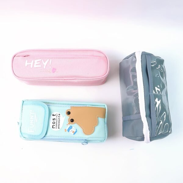 Printed Multipurpose Zipper Pencil Pouch - (1 Pc / Mix Design)