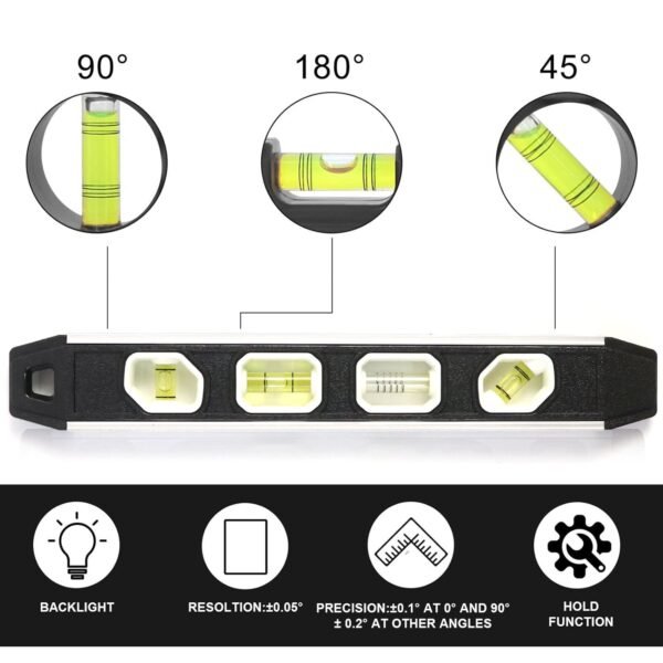 07_Leveler-Tool.jpg Professional Aluminum Spirit Level Measuring Tool (B Grade / 1 Pc)