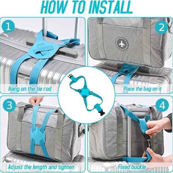 Adjustable Luggage Travel Bag Strap Belt - (1 Pc)