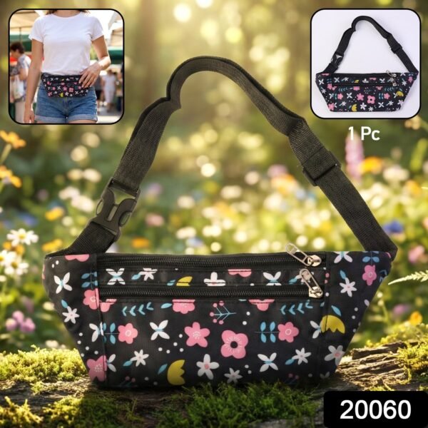 Floral Print Adjustable Waist Bag / Fanny Pack (1 Pc)