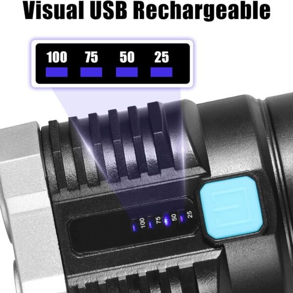 Rechargeable 4-LED Torch Light with 800 Lumens for Outdoor Use