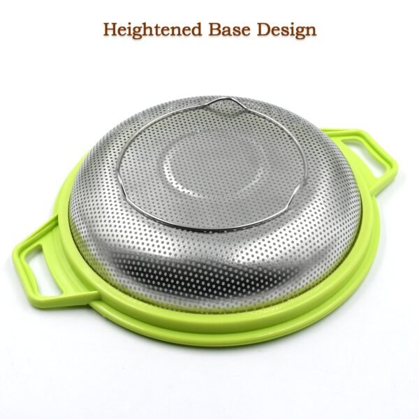 07_abbb7b35-53fe-4610-9938-7b03f08ade14.jpg Stainless Steel Colander with Handle, Large Metal Green Strainer