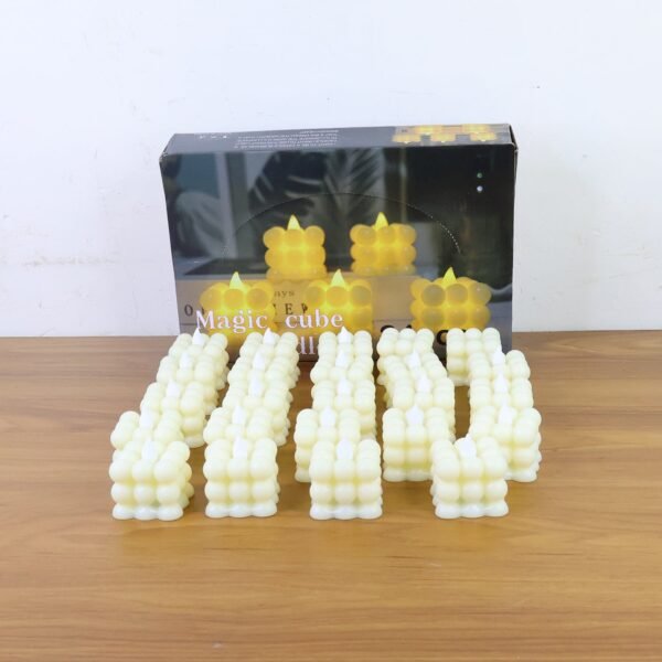 LED Flameless Cube Decorative Candles (24 Pc)
