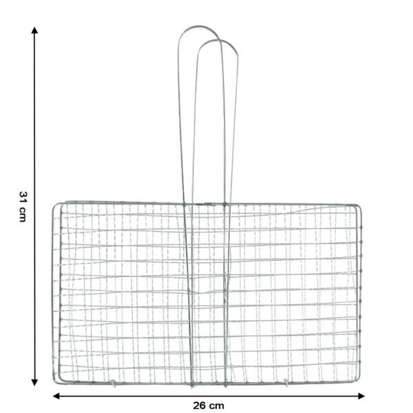Heavy-Duty Stainless-Steel Barbecue Grill Basket (1 Pc)