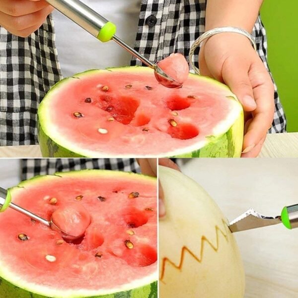 Multifunctional 2 1 Melon Baller - Stainless Steel Dig Scoop Fruit Carving Knife