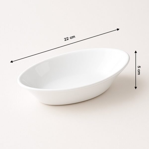Plastic Marin Serving Bowl – Elegant Oval Deep Bowl (1 Pc / White)