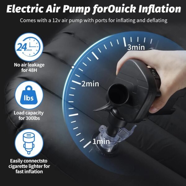 Inflatable Car Air Mattress Bed (132 × 96 cm, 1 Set)