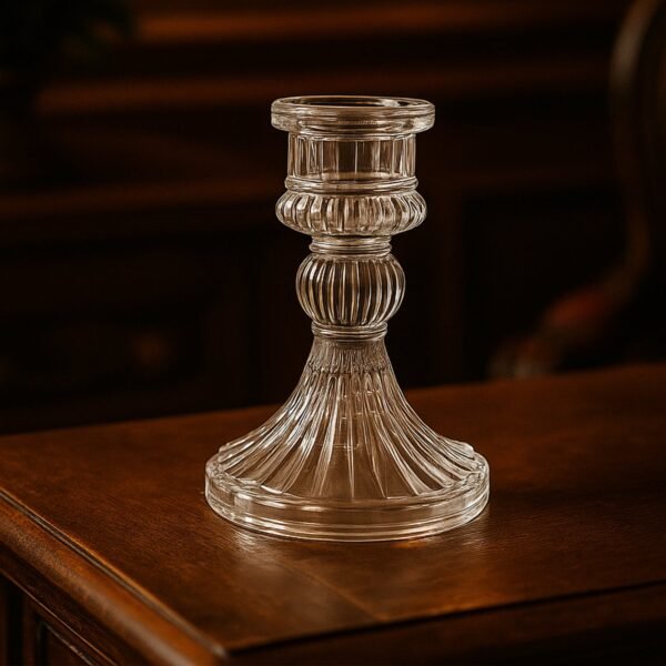 Elegant Crystal Glass Candle Holder Stand (1 Pc)