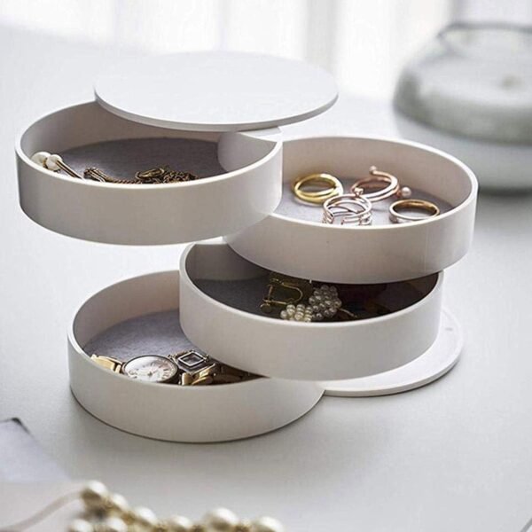 4 Layers Jewellery Box 360 Degree Rotating Jewelry  Organizer with Mirror Storage