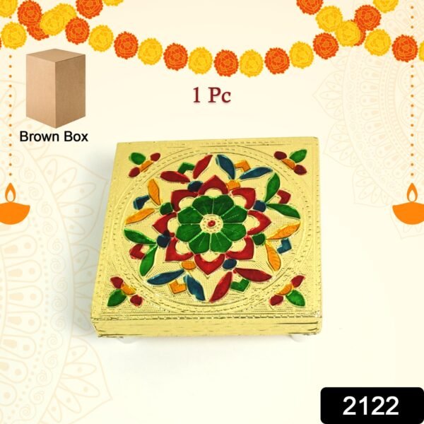 07_ddd98a5c-8b78-4941-9b0f-df8ea114564b.jpg Handicraft Wood Chowki for Pooja , Wooden Bajot (1 Pc / Mix Descign & Color)