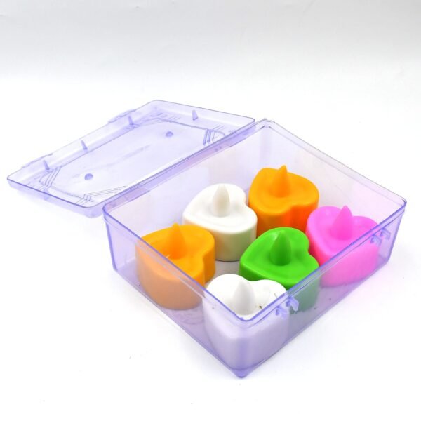 LED Tealights, Smokeless Plastic Decorative Candles, Diwali (Pack Of 6 / Multicolor)