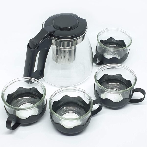 Flame Proof Glass Kettle and Cup Set with Strainer High Quality Set  24 Pc