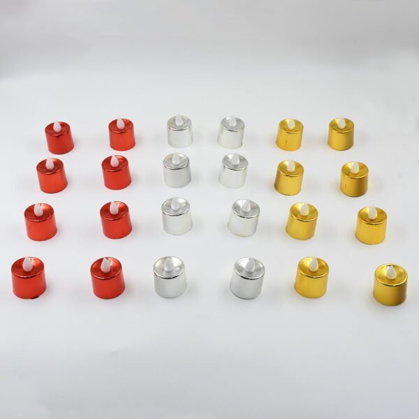 LED Tea Light Electrical Candles / Diya – Plastic Candle Lights (24 Pc Set)