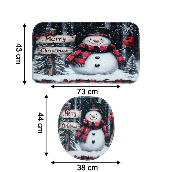 3 in 1 Mix Design Bathroom Mat - (1 Set)