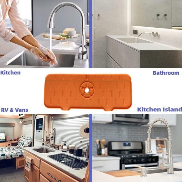 Silicone Faucet Splash Guard Pad Kitchen & Bathroom Sink (1 Pc / Mix Design & Size)