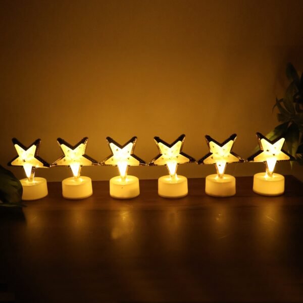 Decorative Star Shaped Flameless LED Candles (12 Pc)