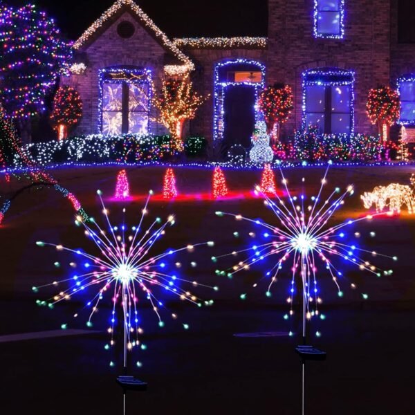 07_light_61ee93e7-ac64-477d-8299-32c95748489a.jpg Solar Powered Multicolor Starburst Firework Garden Light Set (2 Pc / 150 LED)