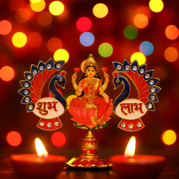 Decorative Peacock Design Shubh Labh Wall Hanging (2 Pc)