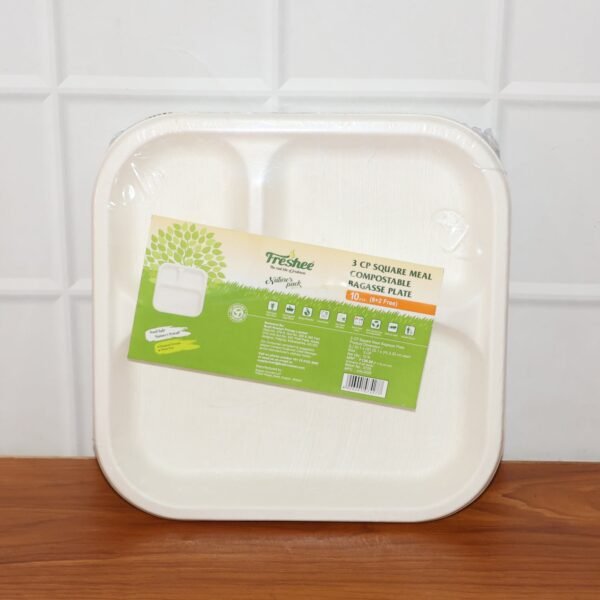 07_thali_d88b65aa-f2e4-4f10-ac67-182737568941.jpg Compostable Bagasse 3-Compartment Square Meal Plate