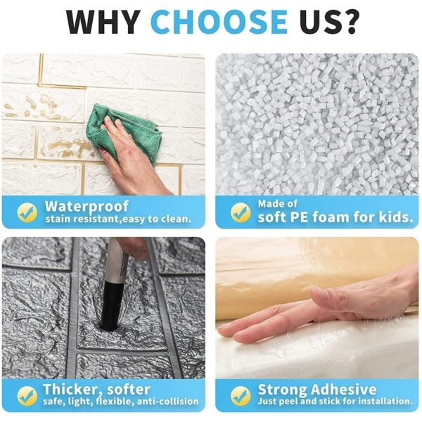 Wallpaper 3D Foam Wallpaper Sticker Panels (76 x 70 Cm / 1 Pc)