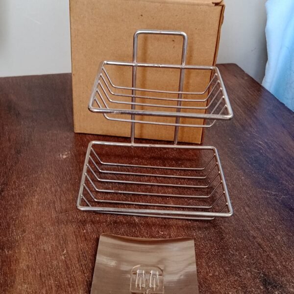 07d0fd27-fb64-4b48-80f1-a079af21f44c.jpg Kitchen Bathroom Soaps Storage Rack with 2 Hook for Home