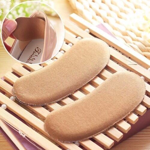 Fabric Sticky Shoe Back Heel Insoles Protector Liner Pads (1 Pair)