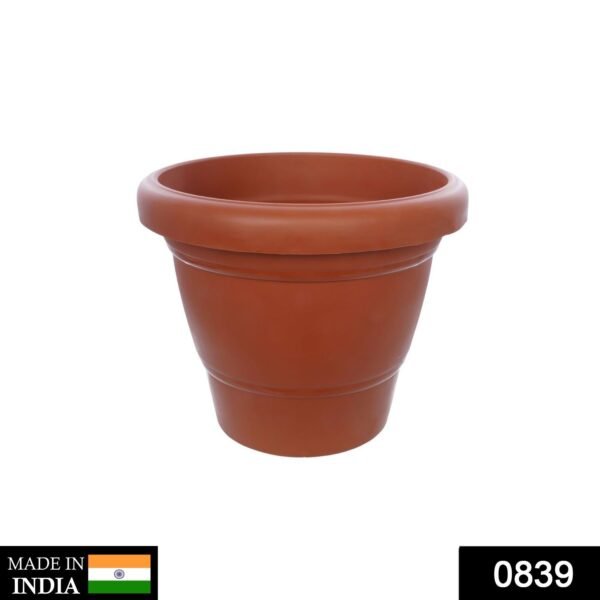 0839.jpg Garden Heavy Plastic Planter Pot / Gamla 6 inch (Brown, Pack of 1, Small)