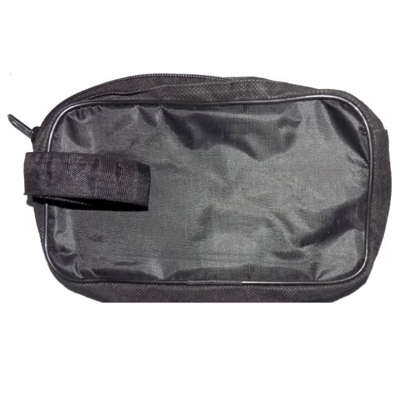 084604.jpg Portable Travel Hand Pouch / Shaving Kit Bag for Multipurpose Use (Black)