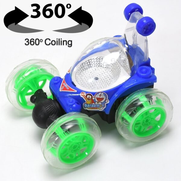 Rechargeable 360° Stunt Remote Control Car with 3D Lights & Music for Kids
