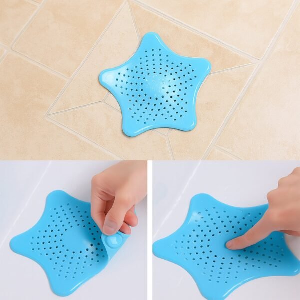 Star Shape Suction Cup Kitchen Bathroom Sink Drain Strainer Hair Catcher, Drain
