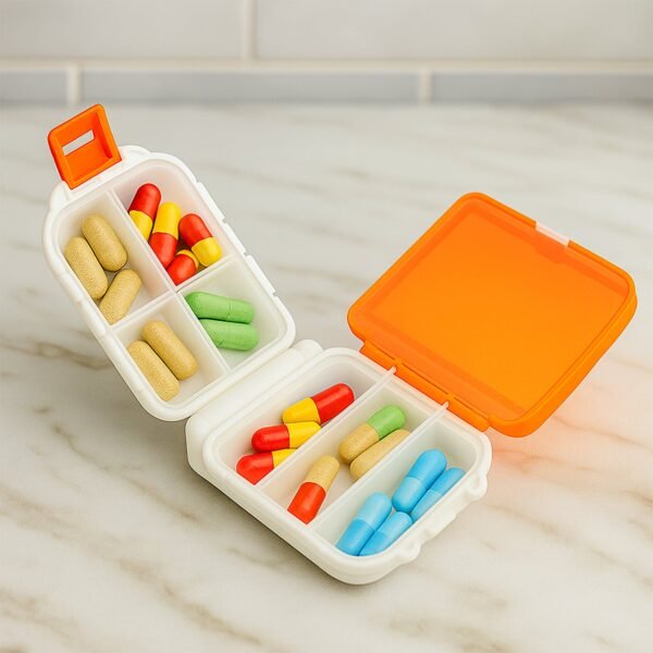 08_0bdf6140-9725-4ba4-a989-d7f51d00369c.jpg Portable Orange Dual-Sided Pill Organizer Box (1 Pc)