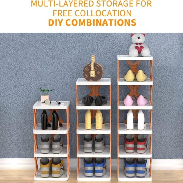 6 Layer Foldable Shoe Rack, Portable Storage Organizer for Home & Office