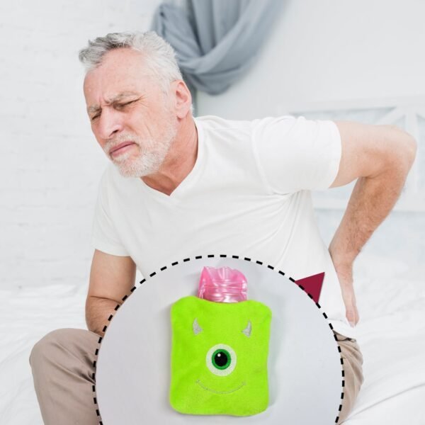 08_20bc8412-82fe-463d-9202-40edb3ade35c.jpg Green One-Eyed Monster Print Small Hot Water Bag with Cover for Pain Relief