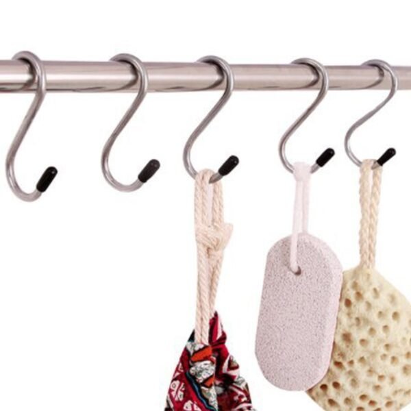 S-Shaped Hanging Hooks for Kitchen & Home Use – Strong Metal Hooks (6 Pc Set)
