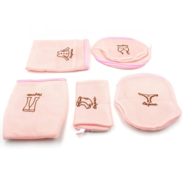 Zippered Mesh Laundry Wash Bags for Delicates & Lingerie (5 Pc Set)