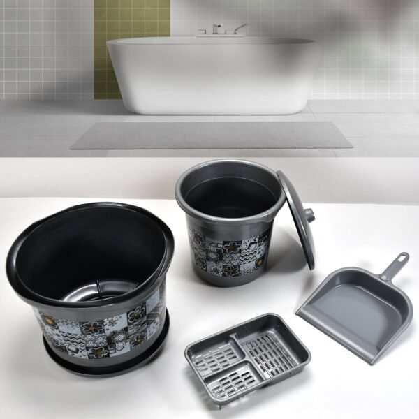 Large Capacity Plastic Bathroom Set of 7 Pc