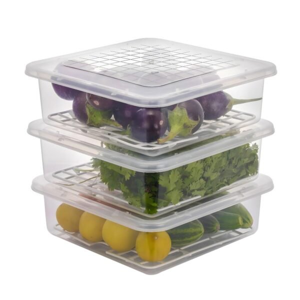 08_754891bd-49db-4779-a5ec-54c3ca7774e7.jpg Plastic Food Storage Containers with Removable Drain Tray and Lid (3 Pcs Set)