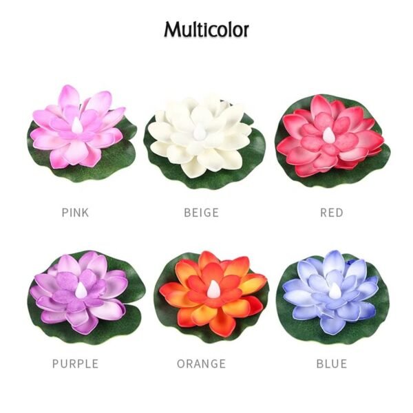 Smokeless LED Lotus Candles, Diwali (2 Pc): Indoor/Outdoor Décor