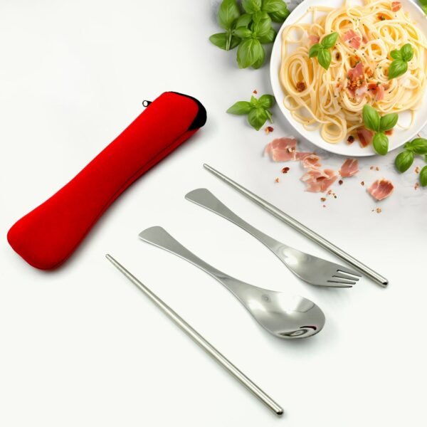 Picnic Dinner Spoon Fork Chopsticks Cutlery Set High Quality Tableware 4 Pc 1 Set