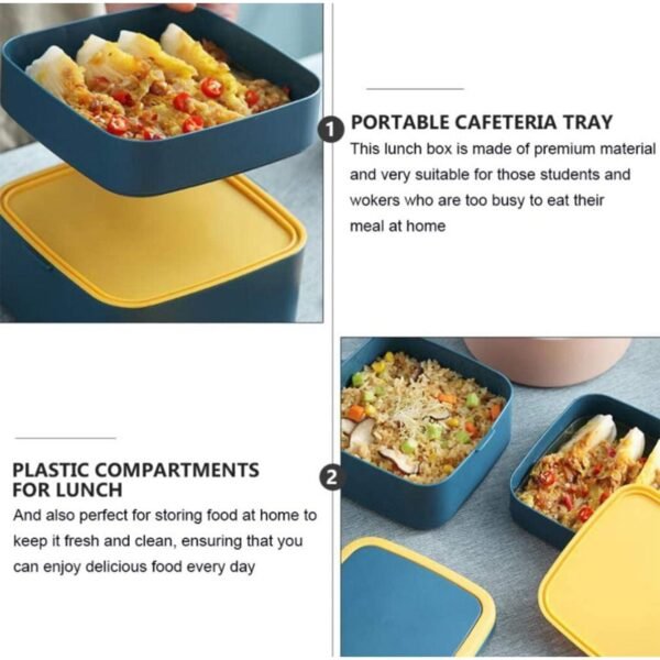 GREEN DOUBLE-LAYER PORTABLE LUNCH BOX