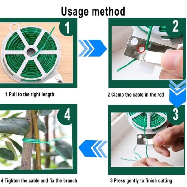 08_9814ee54-724f-49df-b63c-411c588ad55a.jpg Garden Wire, Sturdy Plant Ties for Support, Garden Ties with Cutter (50 Mtr)
