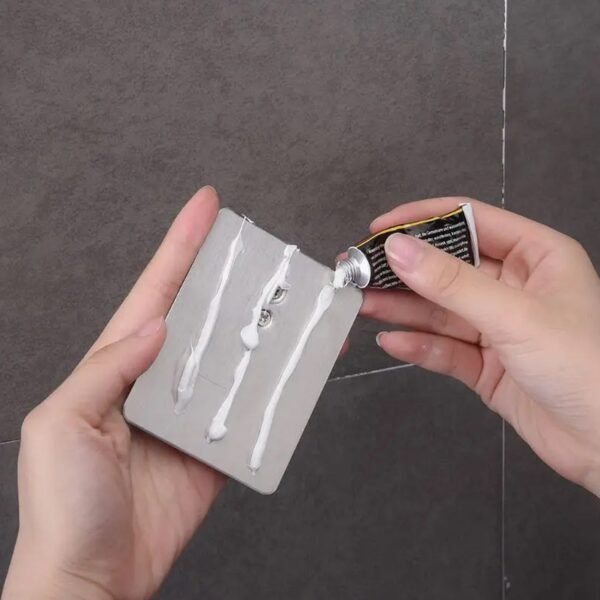 08_9933216c-6a74-44f4-9e54-c10e3952e54e.jpg Stainless Steel Mop Broom Holder Organizer, With Glue 6gm Adhesive Wall Mounted Mop Organizer Storage Rack Clip Heavy Duty Broom Hanger for Laundry Room Garden Tool Holder Bathroom Accessories (1 Pc)