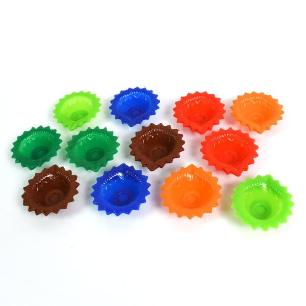 Silicone Diya for Diwali Attractive Design Colourful Diya Combo, Diwali (12 Pcs Set)