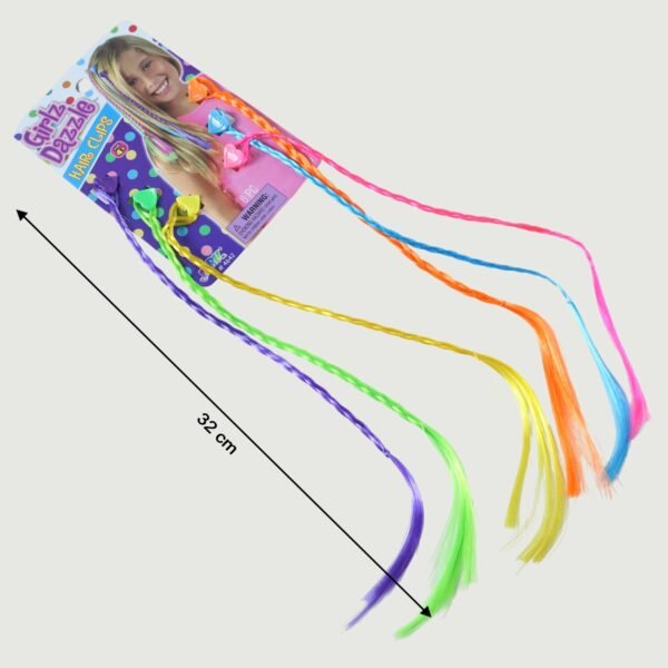 Colourful Braided Hair Extension Streaks for Girls & Kids (6 Pc)