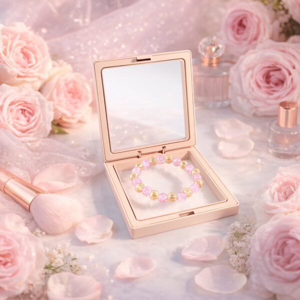 Elegant Dual-Tone Crystal Beaded Stretch Bracelet (1 Pc)