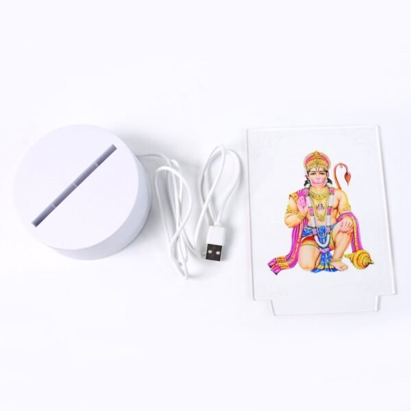 Beautiful 3D Lord Hanuman Frame with soft white light (1 Pc)