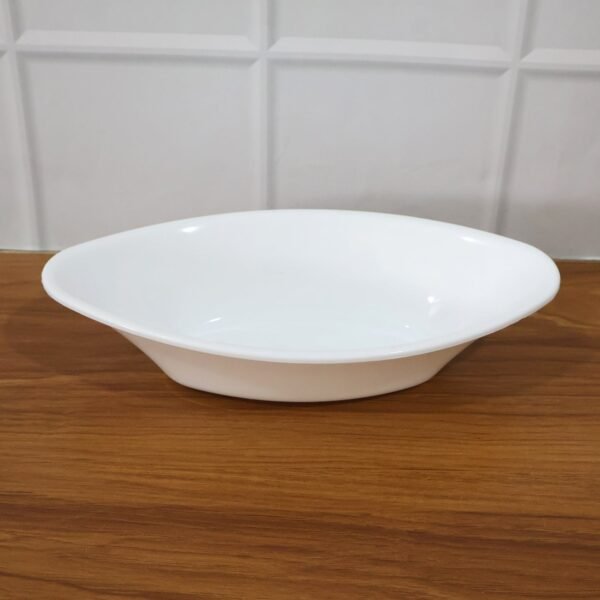 Plastic Marin Serving Bowl – Elegant Oval Deep Bowl (1 Pc / White)