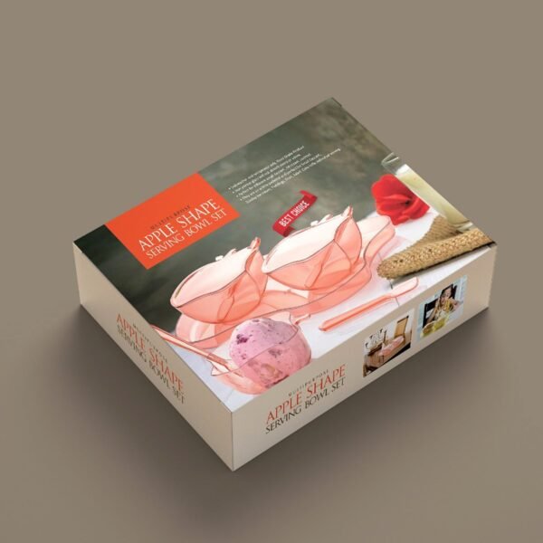 Apple Shape 2Pc Serving Set of Bowl with Spoon & Tray Dinnerware Serving Snacks & Pickle