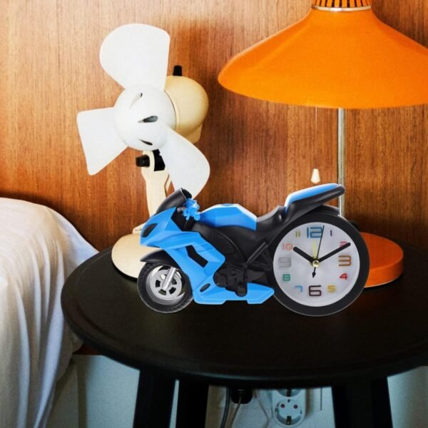 Retro Motorcycle Alarm Clock – Novelty Bike Engine Style Desk Clock